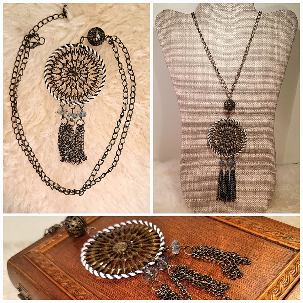 Metal Dream catcher inspired necklace